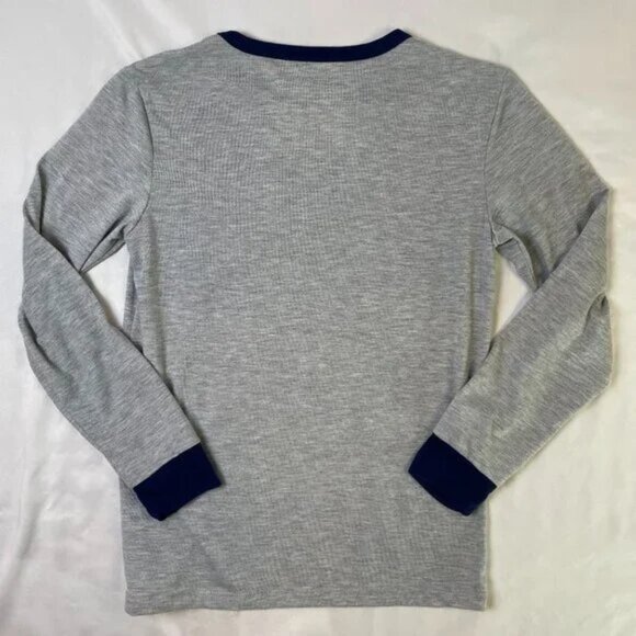Eddie Bauer Boy's Size M Long Sleeve Tee Graphic Gray Blue Crew Neck - Picture 3 of 6